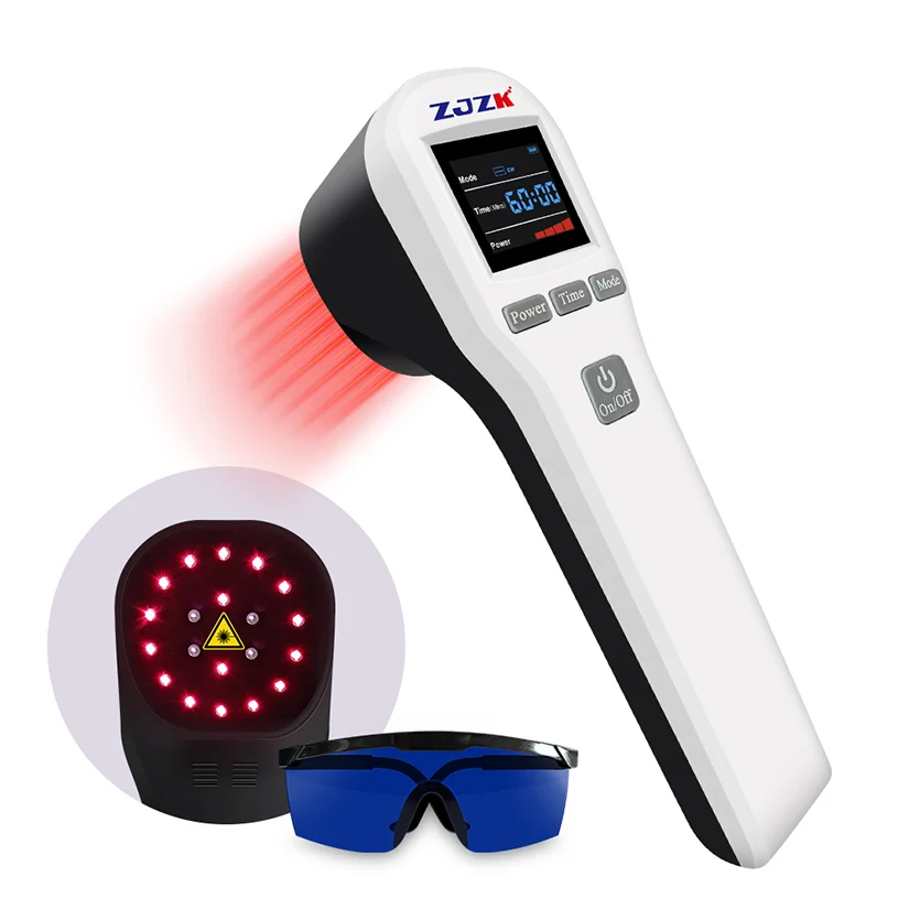 Laser-Kältetherapie-Behandlung zur chronischen Linderung, Ellenbogen-Therapiegerät zur Schmerzlinderung von Fibromyalgie mit 4 x 808 nm + 16 x 650 nm, 880 mW