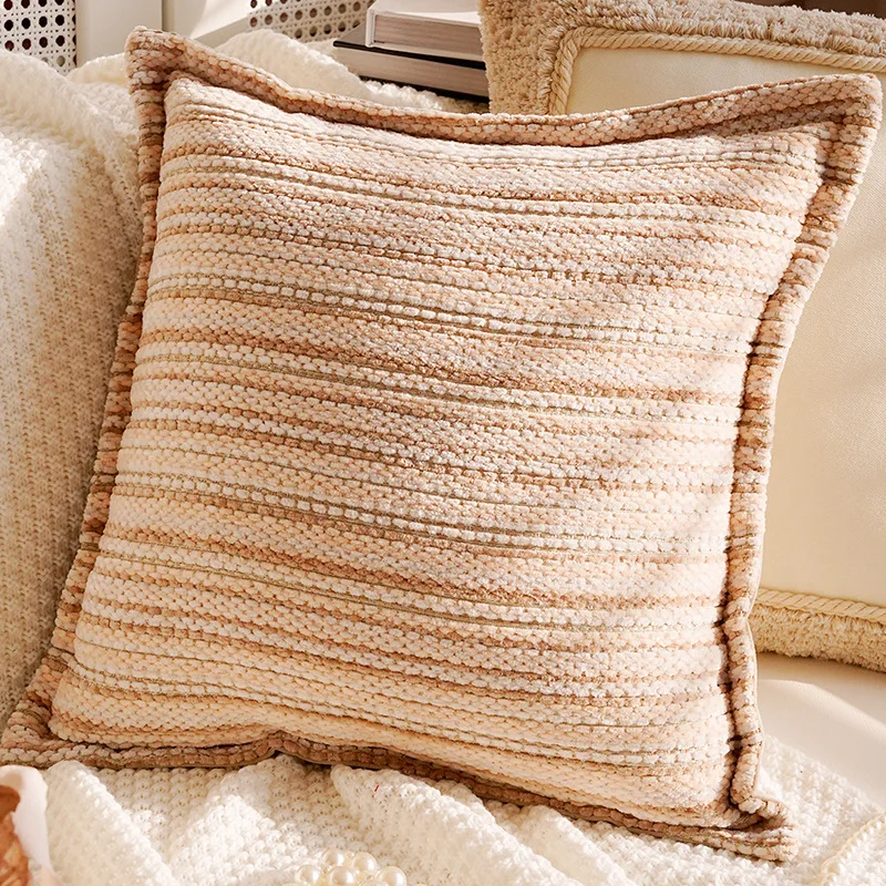 30x50/45X45CM French Retro Throw Pillow Cover Brown Light Luxury Stamping Waist Cushion Cover Decor Home Decorative Pillowcase