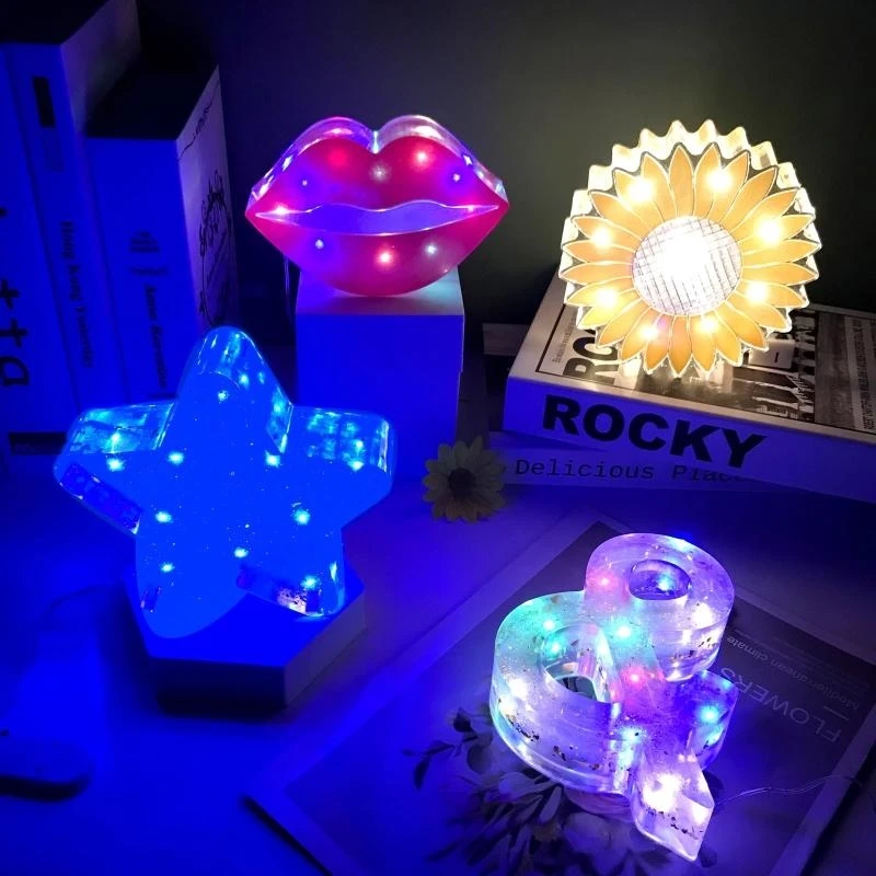 

Губы, звезды для формы солнца, ночник, УФ-кристалл, эпоксидная форма, лампы ручной работы, украшения, силиконовая форма, для