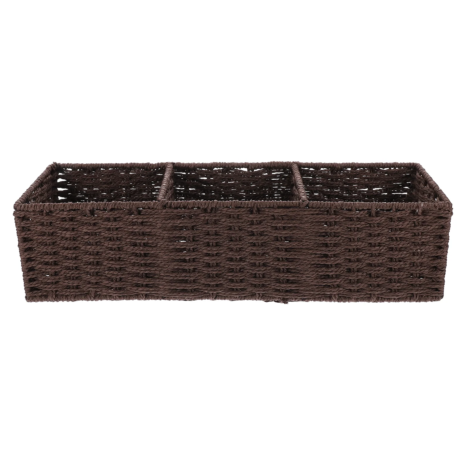 

Rustic Style Woven Storage Basket Multi-Purpose Organizer For Home Bathroom Office Clothes Sundries Desktop Container With