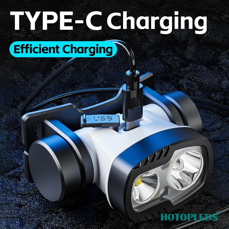 Strong Light Night Fishing Light Induction Miner Light USB Charging Emergency Intelligent Head-mounted Emergency Headlight