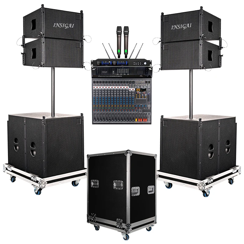 Flight Case Powerful DSP Computer Tuning Concert Stage Professional 10 12 18 Inch Sub Woofer Passive Active Line Array Speakers