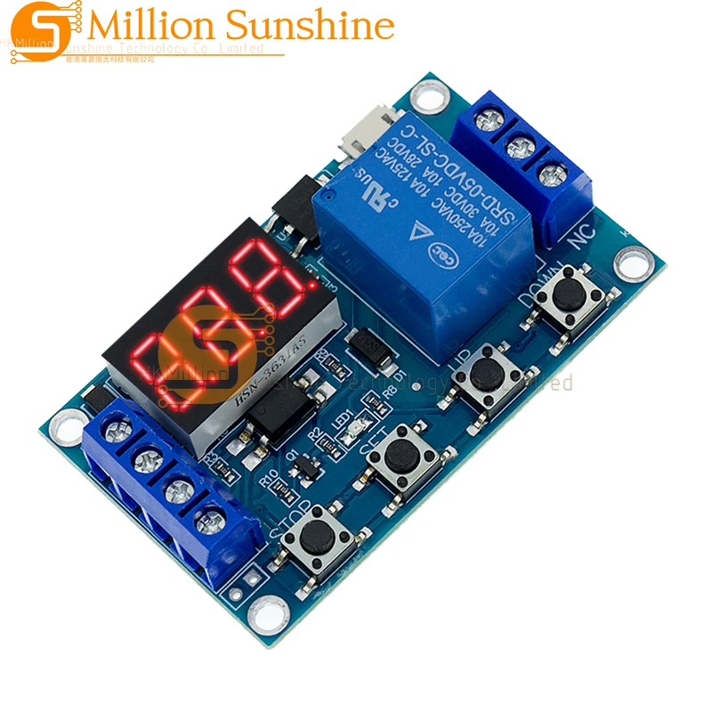 6-30V Relay Module Switch Trigger Time Delay Circuit Timer Cycle Adjustable Trigger OFF / ON Switch Timing Cycle for Arduino