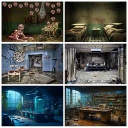 Halloween Decoration Backdrop Horror Bloody Hospital Ruins Scary Haunted House Mortuary Halloween Photography Background Props