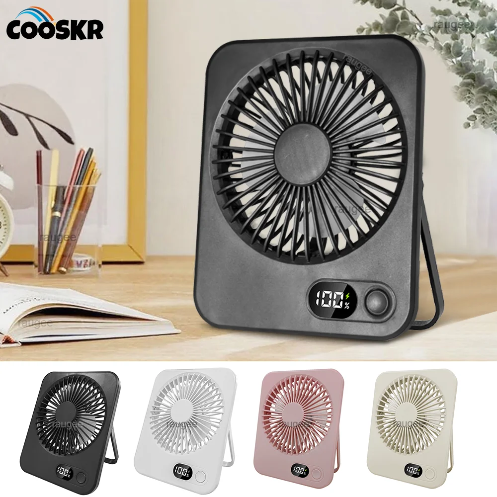 

Настольный вентилятор Портативный USB-перезаряжаемый вентилятор Mini 180 ° Регулируемый стоячий вентилятор 5-скоростной персональный настольный вентилятор со светодиодным цифровым дисплеем