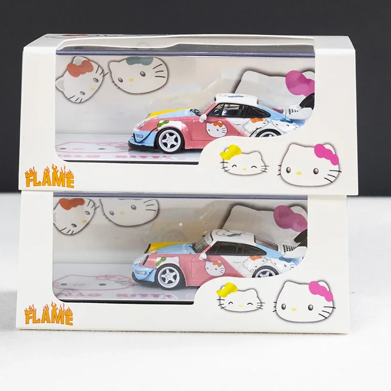 Vlam 1/64 Porsche RWB 993 964 Kitty Legering Speelgoed Motorvoertuig Diecast Metaal Model