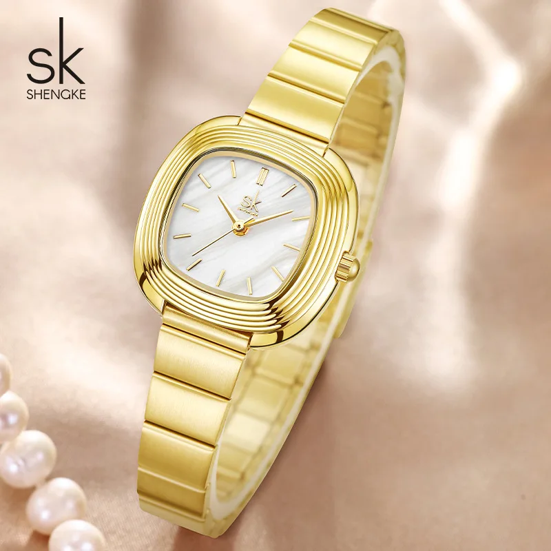 

Elegant women's wristwatch fashionable quartz watchmother-of-pearl dial, minimalist women's watch, high-end selection of watches