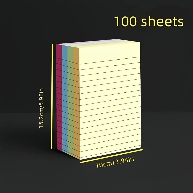 100 pagine di foglietti adesivi colorati |   Blocco note creativo, quattro colori, blocchetti per appunti strappabili, adatto per studenti, ufficio, casa, scuola