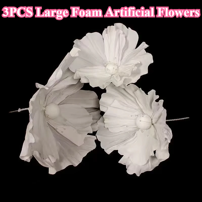 

3PCS Large Foam Artificial Flowers Wedding Road Lead Flowers Window Display T Stage Backdrop Layout Wedding Party Decoration