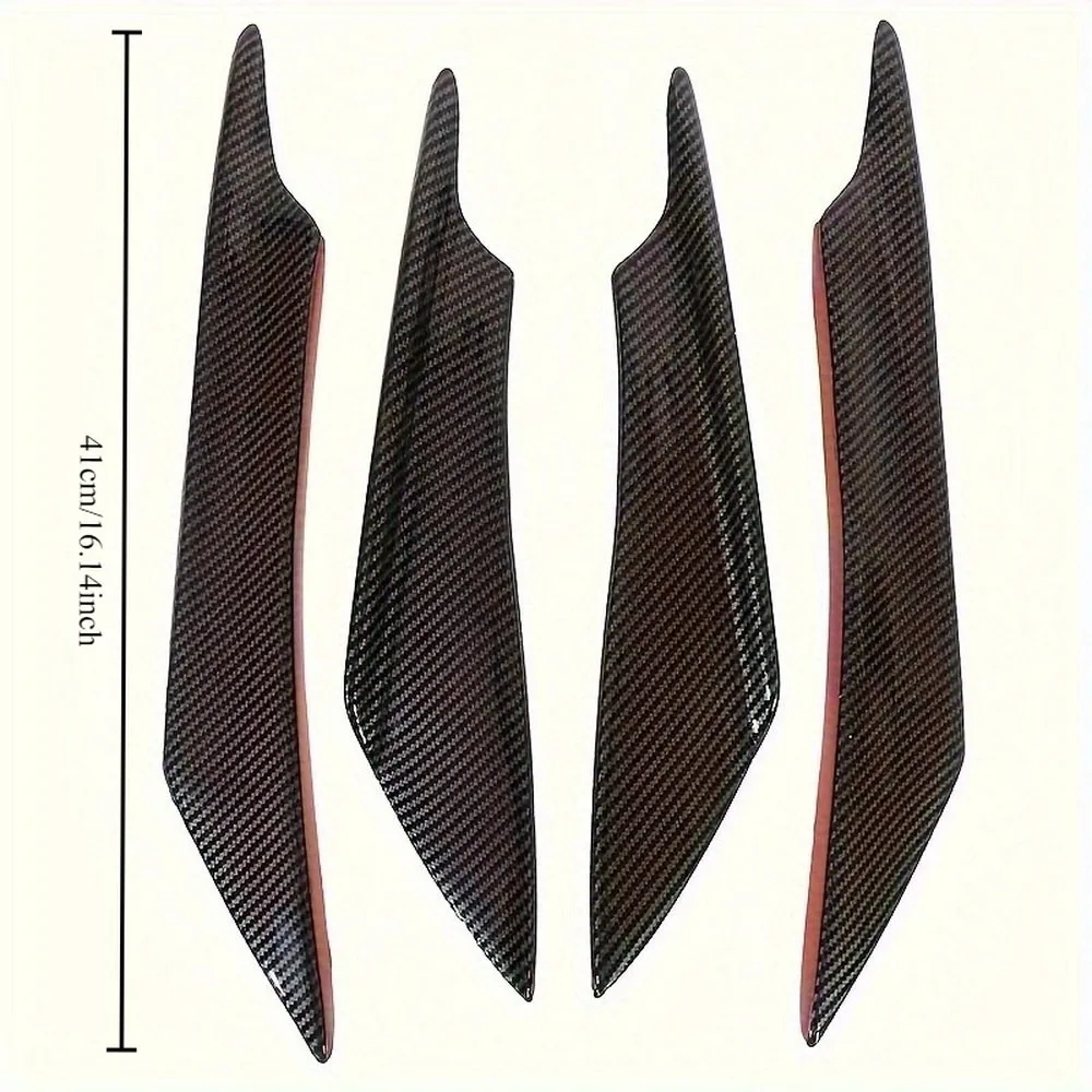 4pcs Carbon Fiber EVO Combat Wind Knife Car Front Bumper Spoiler Universal Guide for BMW M3 M4 2021 2022 Aero Body Kit