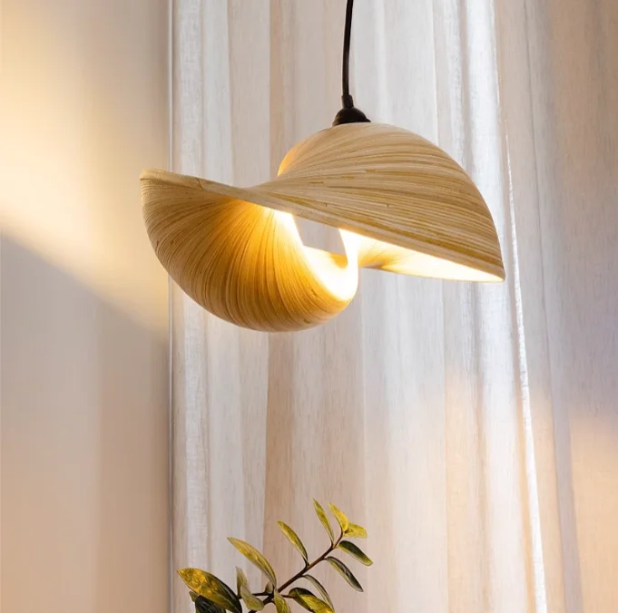 

Bamboo Weaving Pendant Lamp dining room Parlor kitchen Hanging lamp Creative Coffee country Decor Light fixture