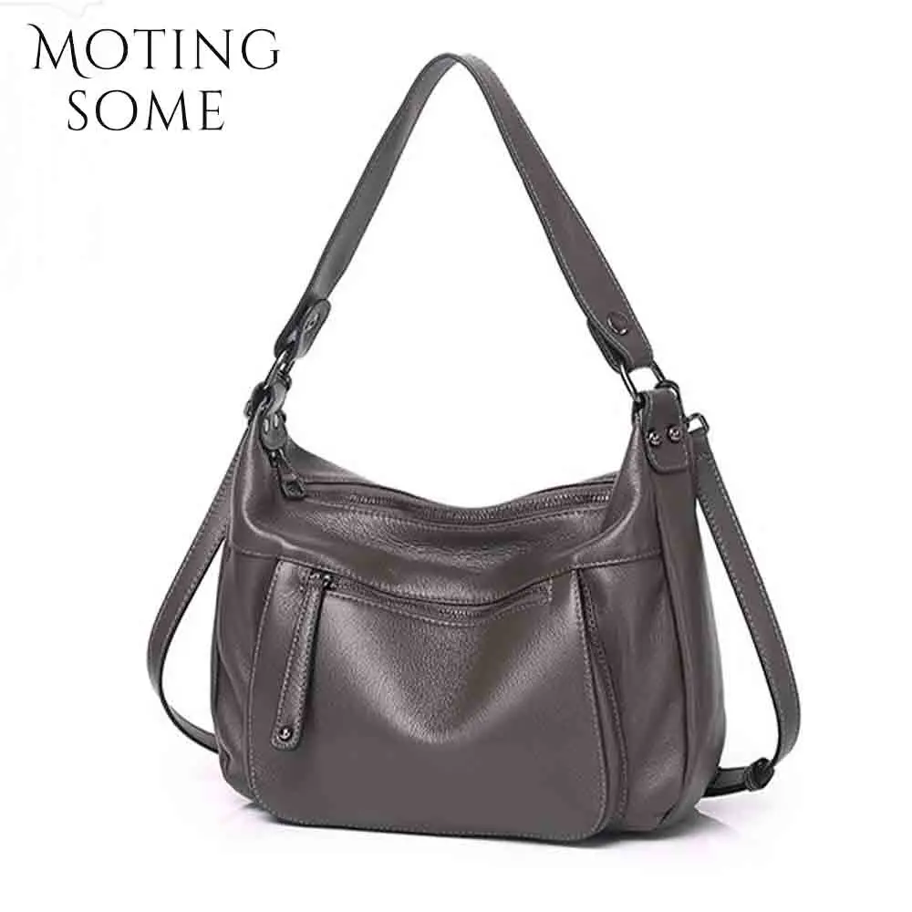 

Motingsome Luxury Full Grain Cowhide Woman Bag 2024 New Casual Lady Shoulder Handbag Soft Satchel Leather Elegant Pouch 2024 New