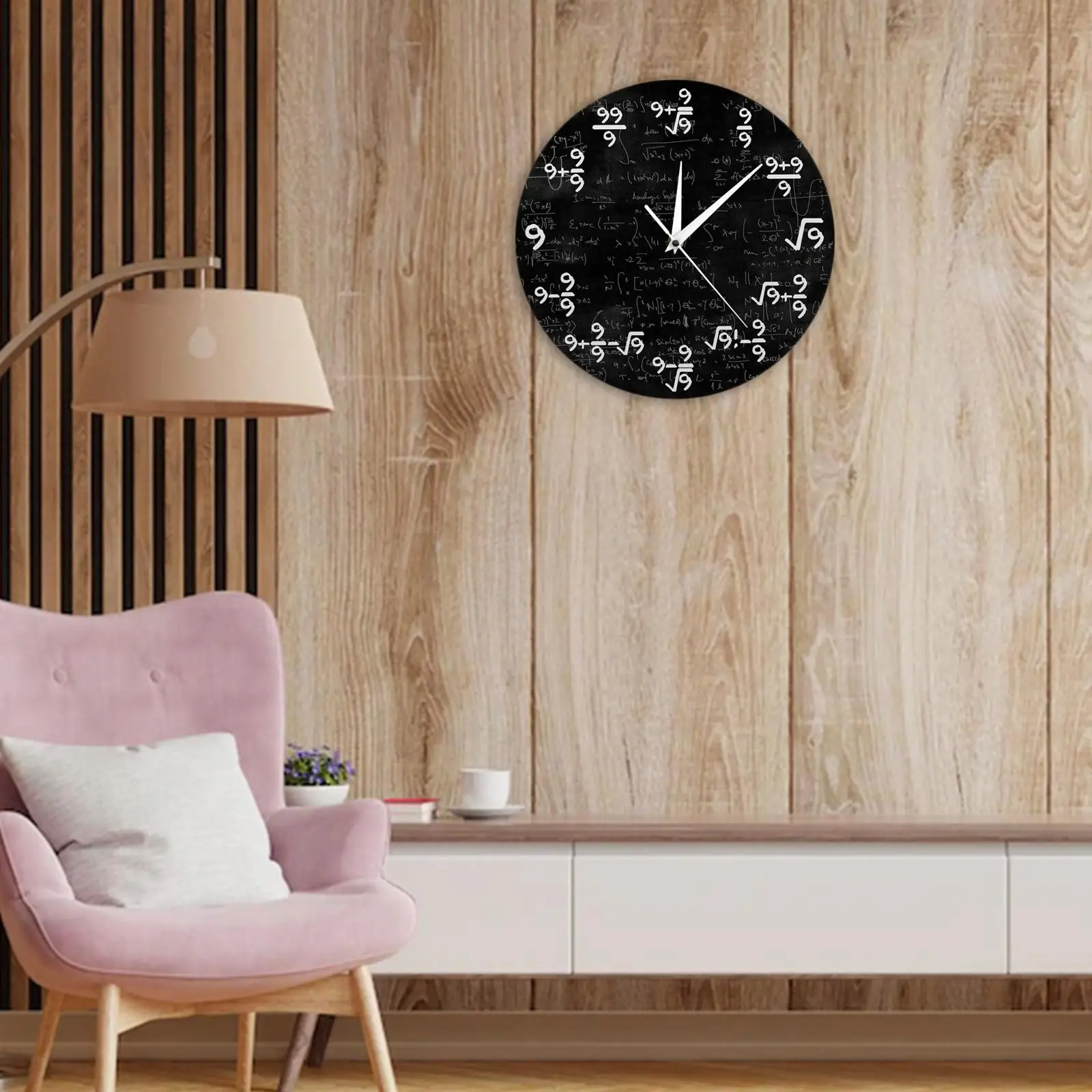 Unique Math Wall Clock 9's Formulas Math Equations Perfect for Classroom or , gift for anyone who loves