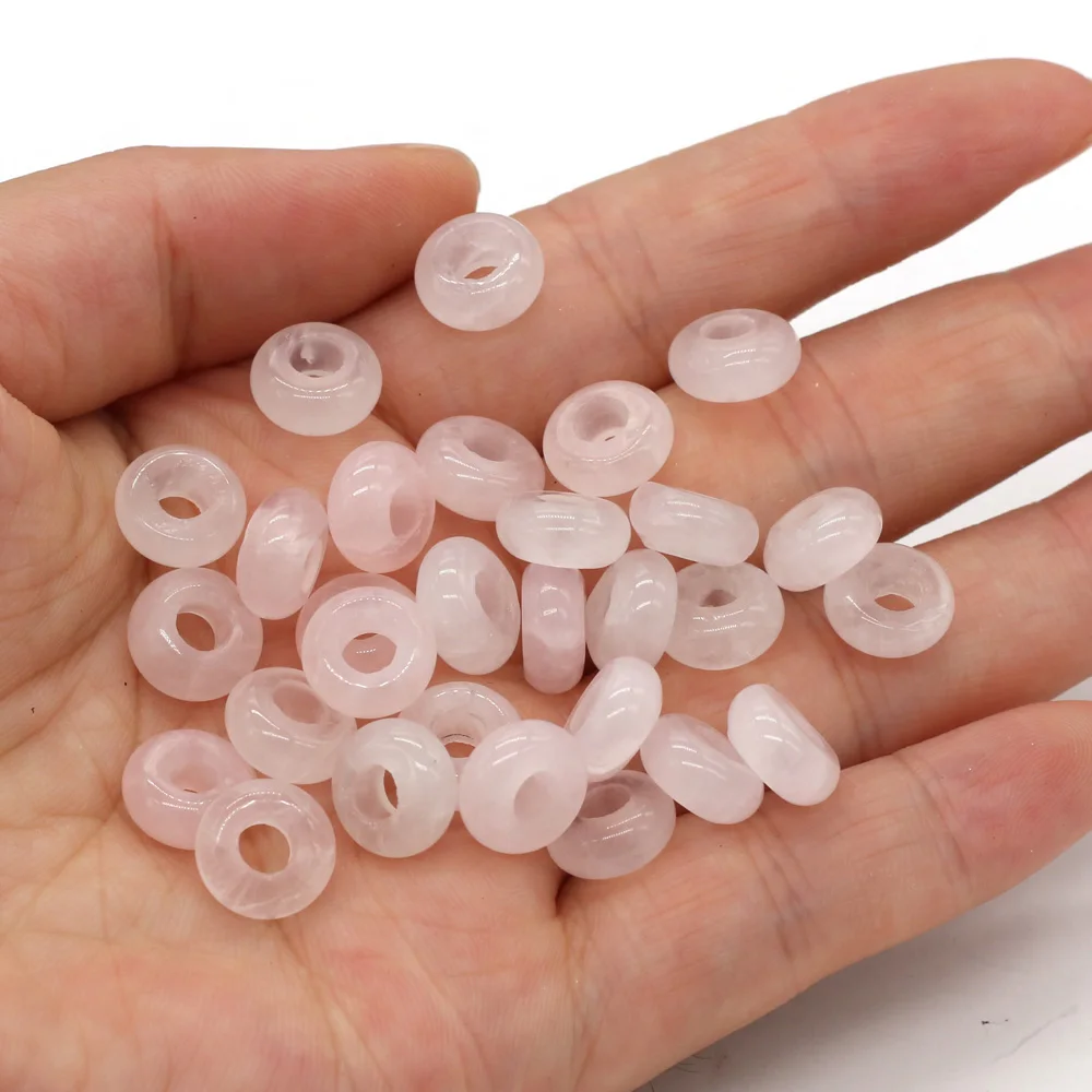 20pcs/lot Fashion Abacus Shape Natural Stone Beads Big Hole Loose Beads for Making  Jewelry Necklace Size 5x10mm Hole 4mm