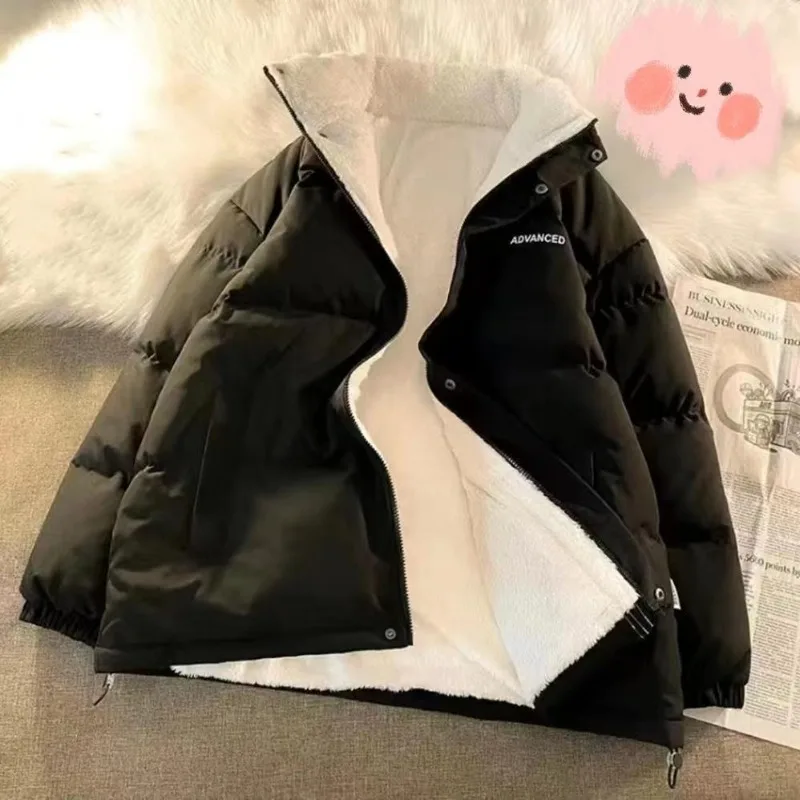 Nouvelle doudoune en coton et velours épais, veste chaude et polyvalente en velours d'agneau