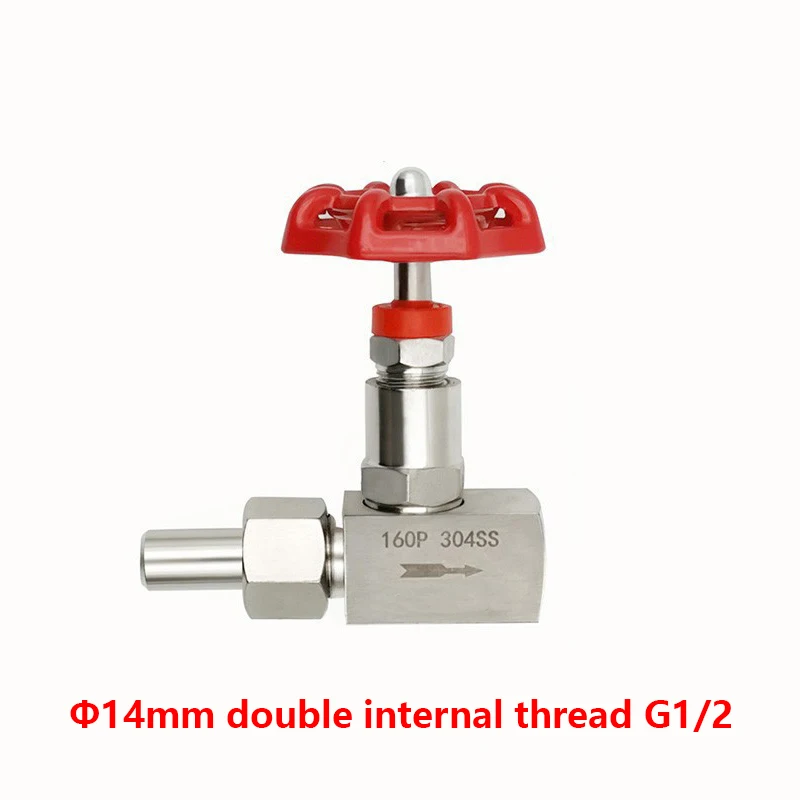J21W-160P 304 Rvs Manometer Naaldventiel Buitendraad Gelast Globe Valve