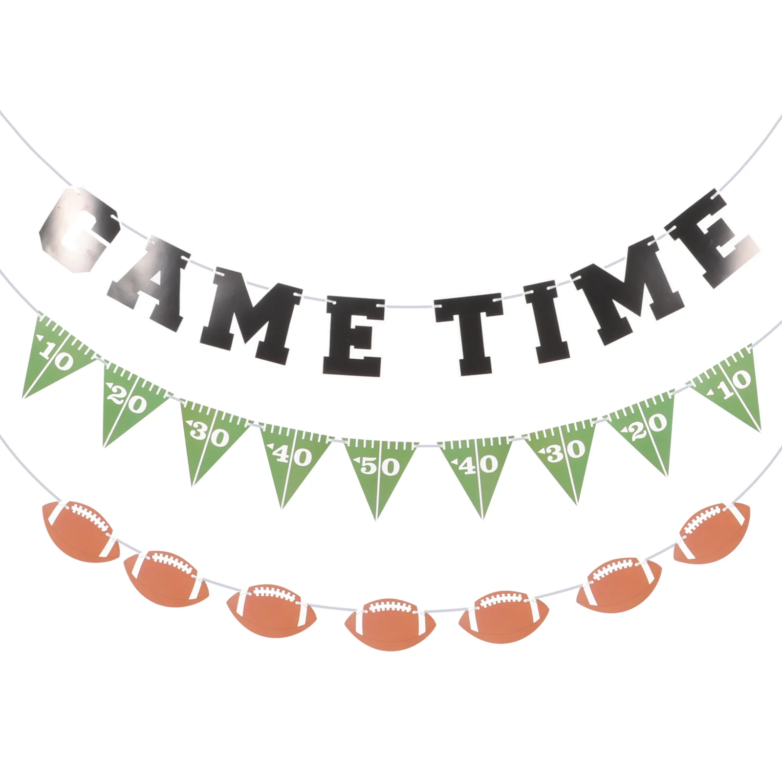 

3 Pcs Footballs Rugby Party Decorations Sports for Banner Supplies 1500X1100X010CM Birthday