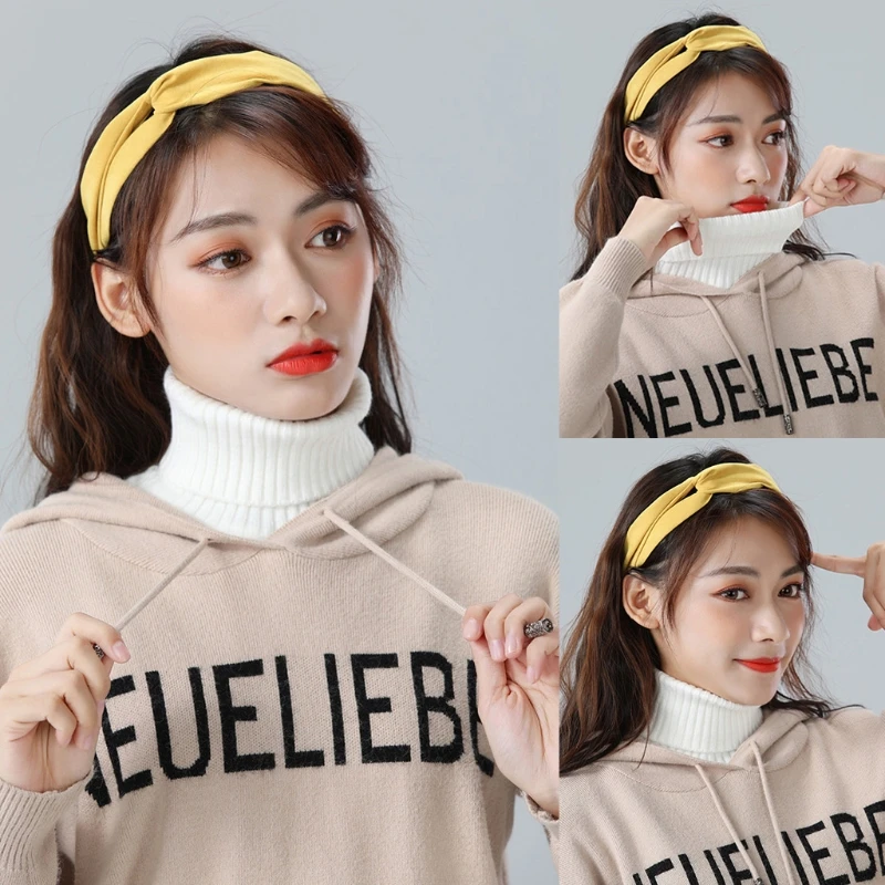 Women Winter Turtleneck Fake Collar Sweater Knitted Detachable Half Top Dickey