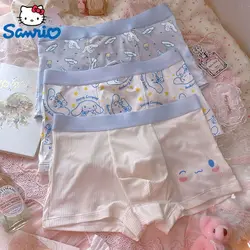 Sanrio Cinnamoroll śliczne kreskówki męskie majtki bawełniana bielizna lodowy jedwab modne miękkie szorty różowe bokserki chłopakowi