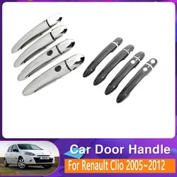 Car Door Handle Cover Trim For Renault Clio 3 III Lutecia Euro Clio 2005~2012 Chromium Styling Set Exterior Part Car Accessories