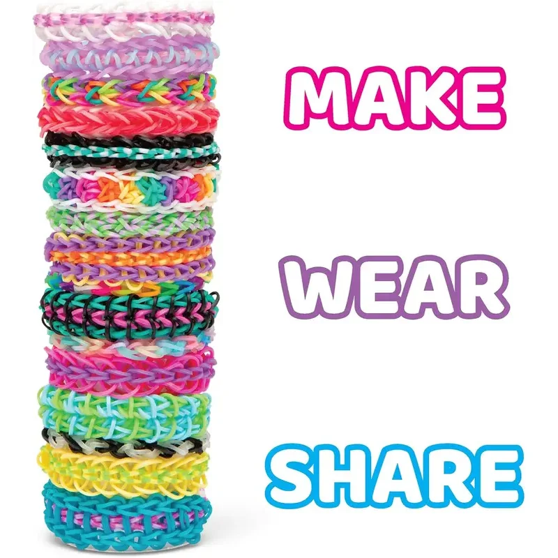 Colorful Rubber Bands DIY Craft Bracelet Making Kit Creative Loom Bands Set Rainbow Woven Teens Friendship Bracelet Craft Toys