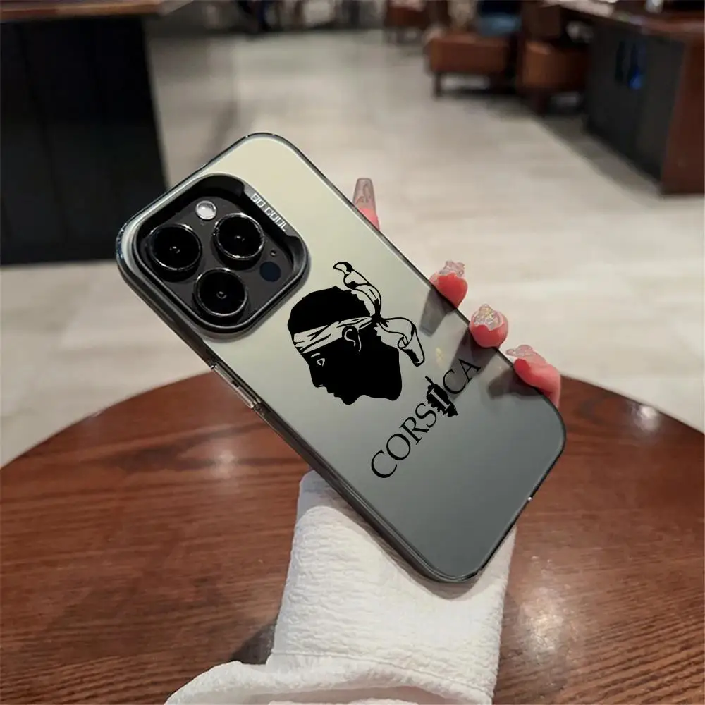 

Corse Corsica Phone Case For iPhone11 12 13 14 15 16 17Pro Max Air Plus Mini Light luxury high-end colorful silver cases
