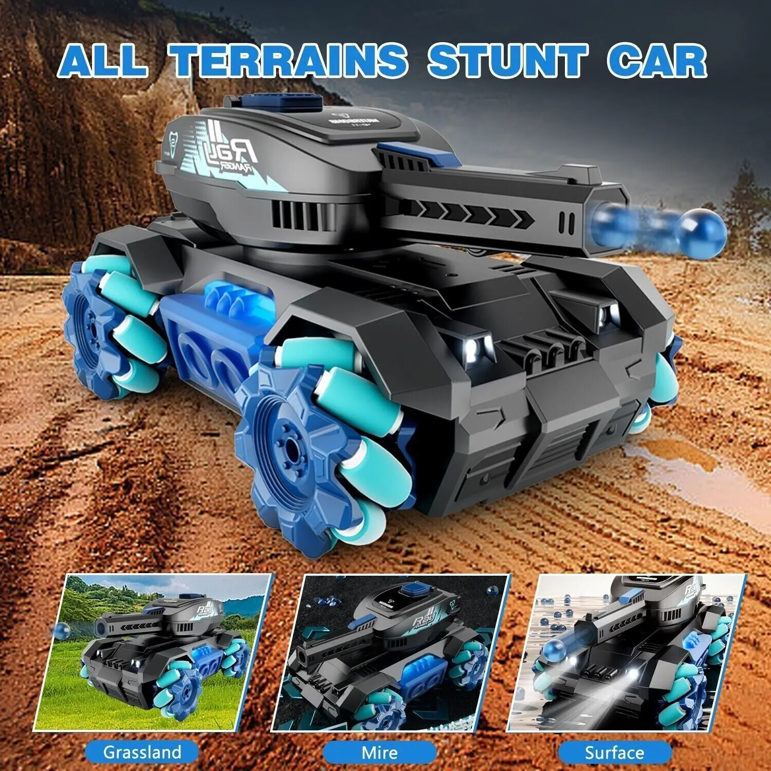 RC Car with Water Gun,Summer Water Pool Toys,Waterproof Remote Control Stunt Vehicle for Kids Ages 8+, Gesture Sensing RC Stunt Cars Outdoor Indoor Toy,Birthday Gifts for Boys Girls Teen