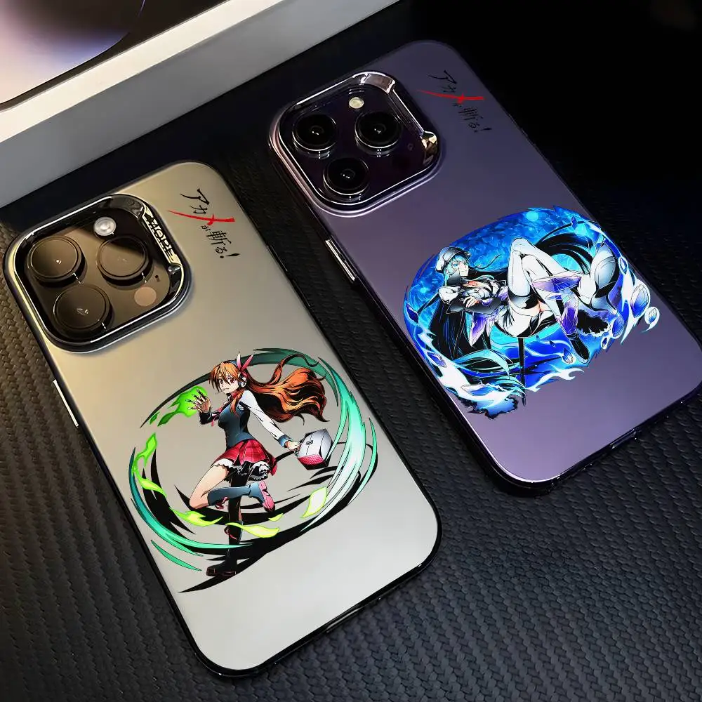 A-Akame Ga KillS Anime Telefoonhoesje voor IPhone 17 16 15 14 13 12 11 Pro Max Lucht Veelkleurig Mat Metallic Aurora Funda