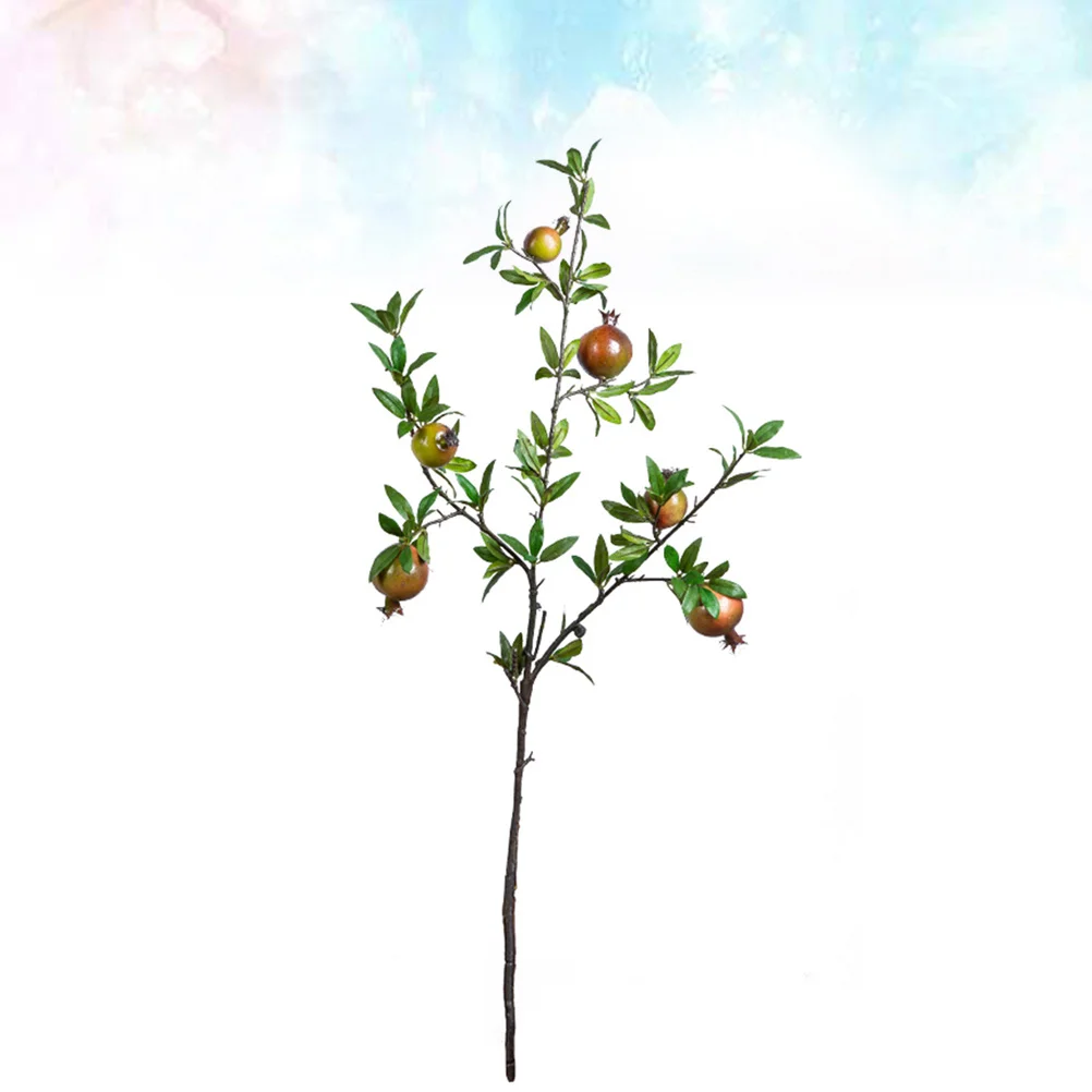

1pc Artificial Pomegranate Fruit Lifelike Simulation Berries Fake Green Plant For Home Office Wedding Party Decor Creative