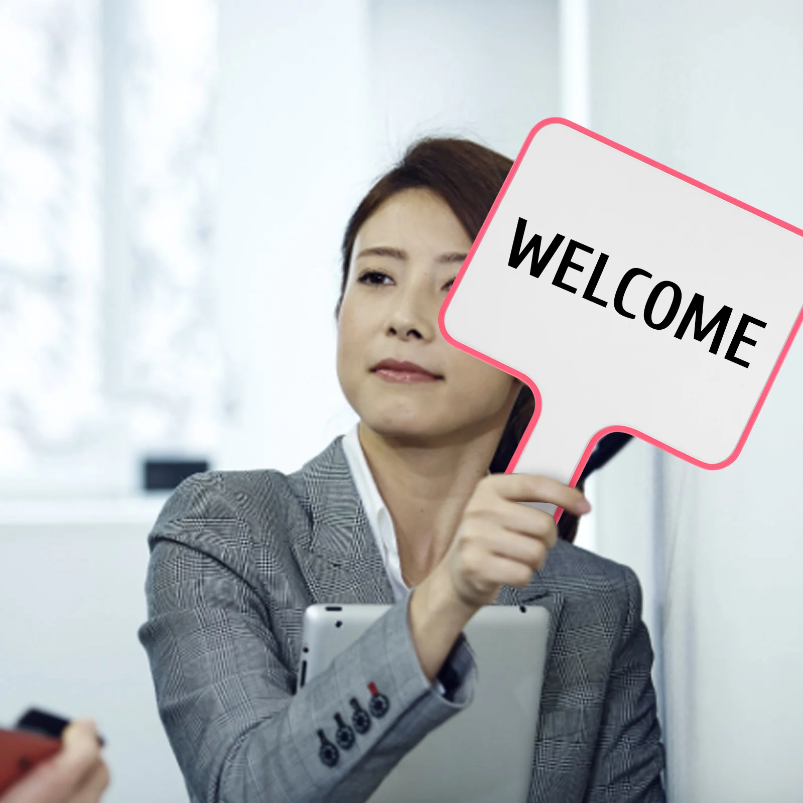 2Pcs Double Sided Handheld Whiteboard Blue Portable Reusable Erasable Board for Teaching Meeting Voting Scorekeeping