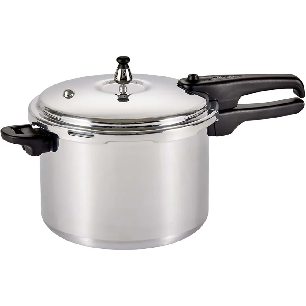 

92160A Polished Aluminum 10-PSI Pressure Cooker Cookware, 6-Quart, Silver -