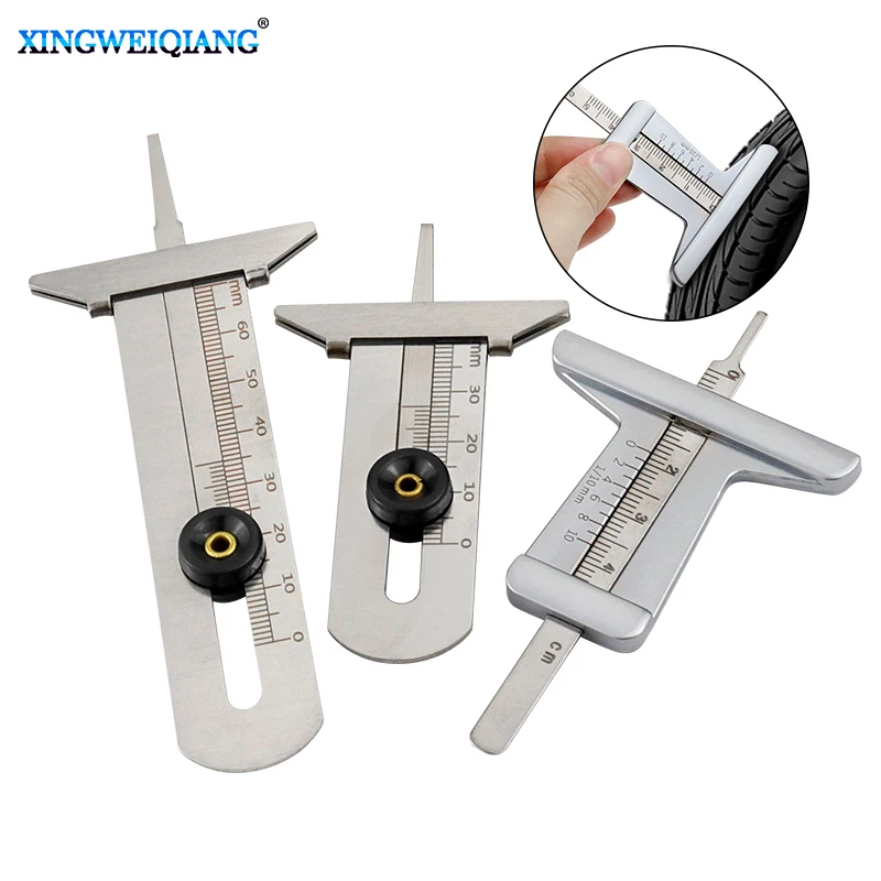 

Tire Pattern Vernier Groove Depth Gauge 30mm 50mm 60mm Stainless Steel Measurement Tool Tire Pattern Safety Ruler