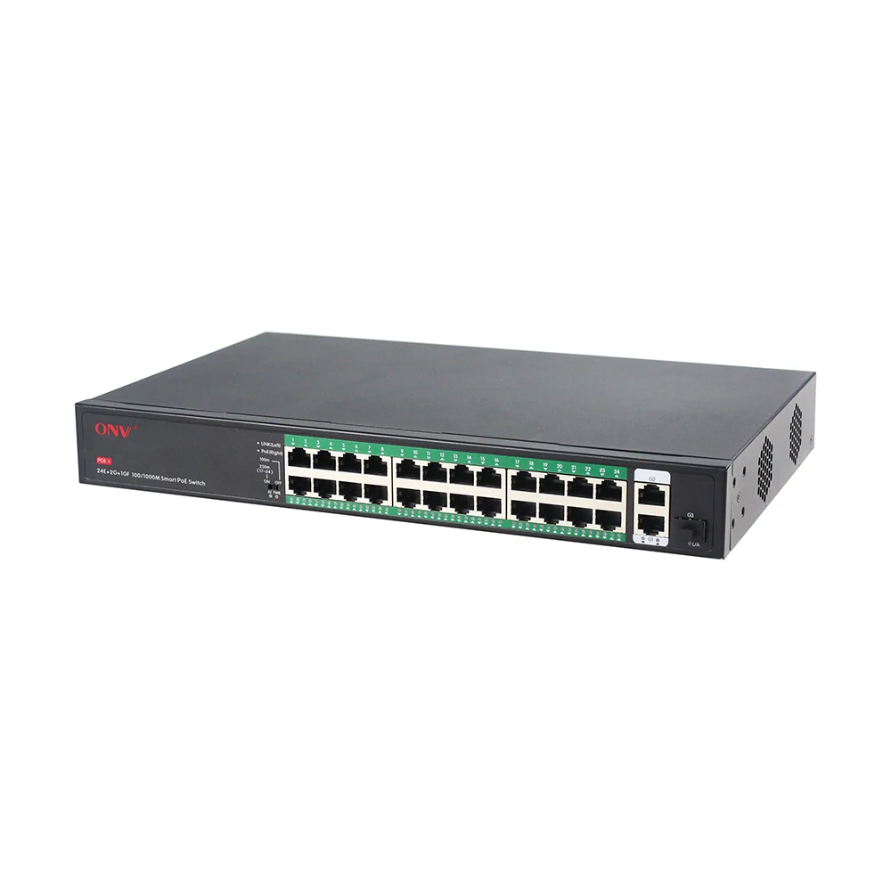 Cost-Saving 24 Port PoE Switch  High-Speed | 60W/30W Ports for IP Camera & AP | Unmanaged & Easy Use
