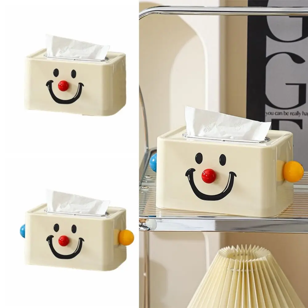 Convenient Creative Clown Tissue Box Plastic Clown Face Paper Holder Red Nose Decorative Tissue Case Cover Household