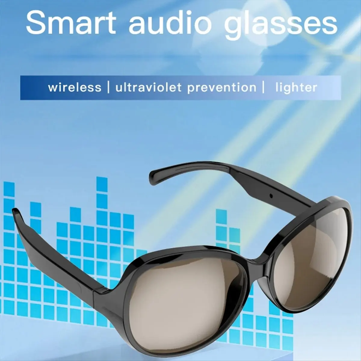 RISE- New F07 Smart Glasses Wireless Bluetooth V5.3 Sunglasses Outdoor Sports Call Music Black Technology Headphones
