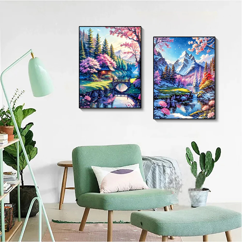 5D Diamant Kunst Malerei Aurora Landschaft Mosaik Stickerei Kreuz Stich Kit Volle Runde Strass Diy Wand Home Decor Geschenk – Detail 3