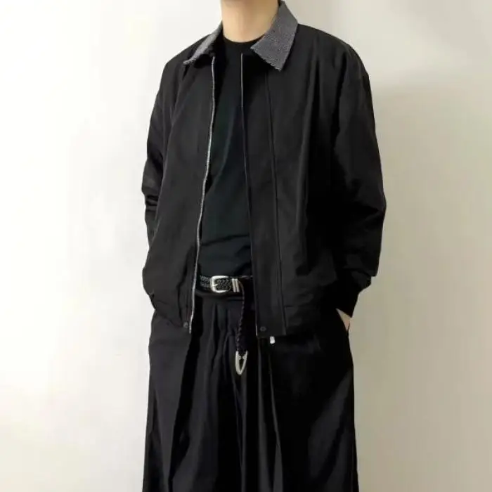 Męska kurtka na wiosnę i jesień, luźny krój, styl streetwear, modny styl high street, Harajuku, koreański styl, casualowa kurtka dla nastolatków.