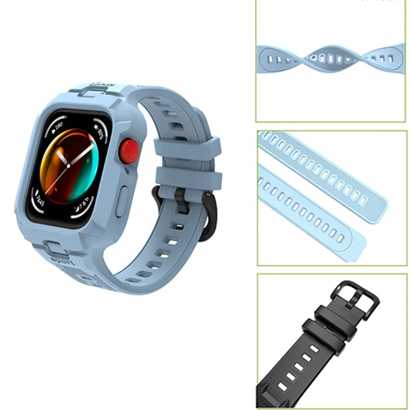 2in1 Case Band For Huawei Watch Fit3 Fit4 Strap Soft TPU Protector Cover For Huawei Fit4pro Silicone Protective Shell Accessory