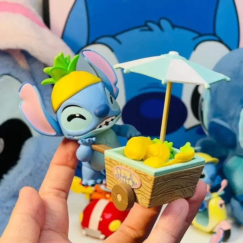 8cm Lilo Stitch Anime Figures Stitch Figure Trip Collection Blind Box Anime Surprise Box Mystery Stich Riding Doll Ornament G'I'