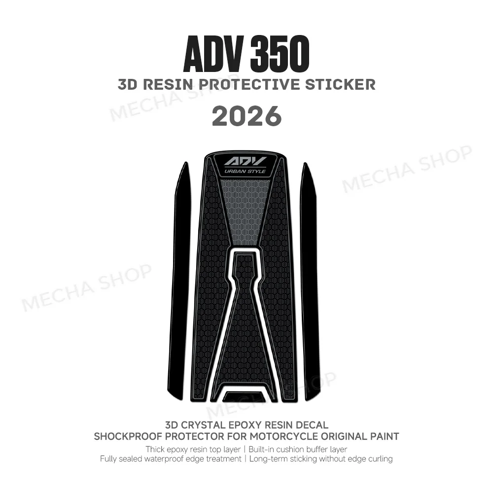 3D Resin Sticker Protective Kit Motorcycle Accessories Tank Pad Decals For ADV350 ADV 350 2025 2026