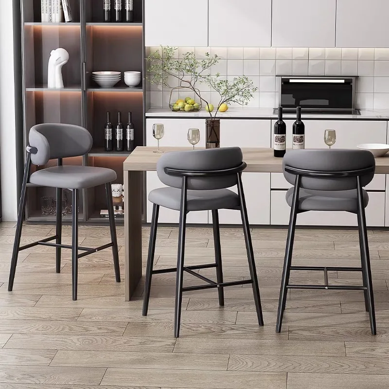 Hochstuhl, leichter Luxus-Barstuhl, schmiedeeiserner Stuhl, Café-Hocker, Insel moderner einfacher Barstuhl