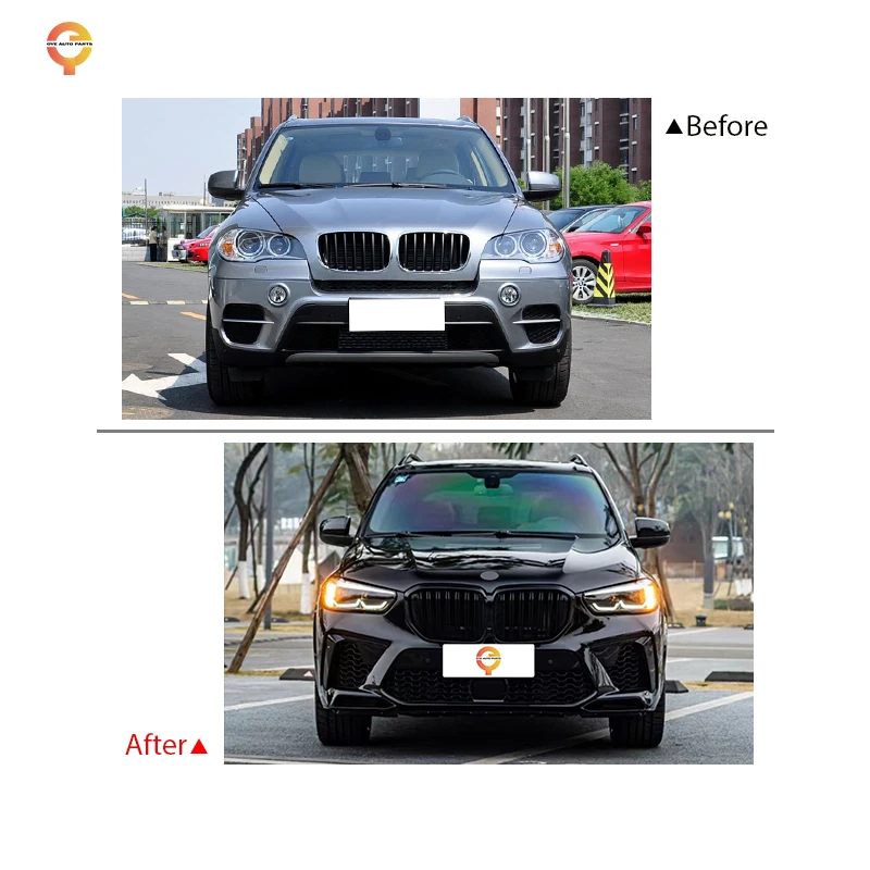 Auto Parts Front Rear Bumper Grille Facelift M-tech Body Kit Upgrade to X5 G05 MT Bodykit for BMW X5 E70 Year 2011-2020