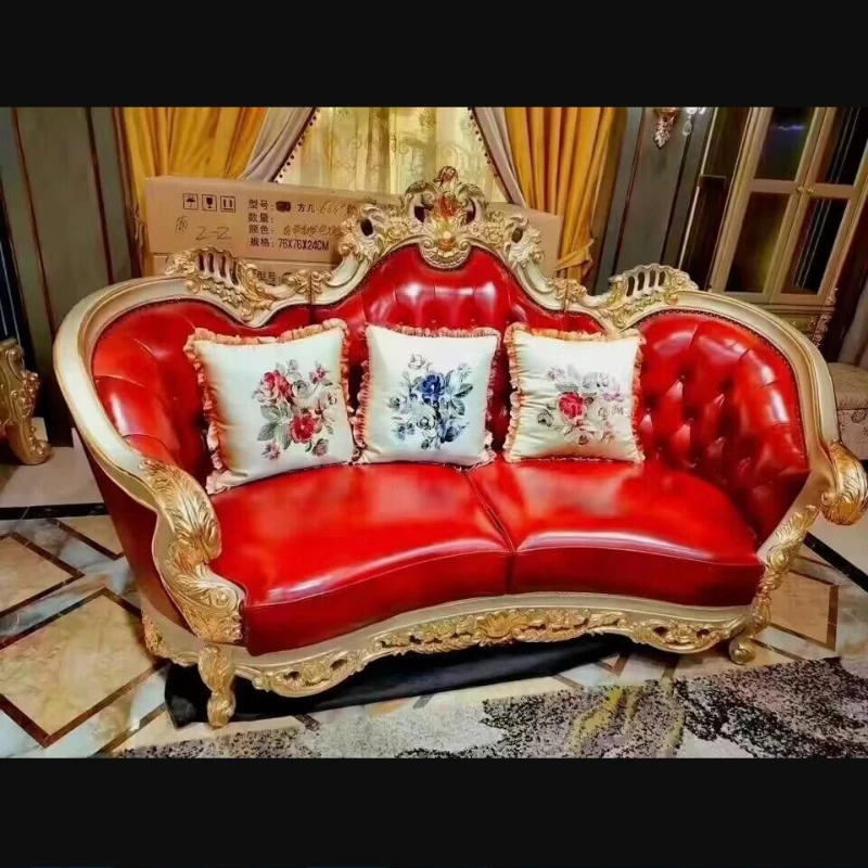 European French court living room dining room combination furniture sofa handmade