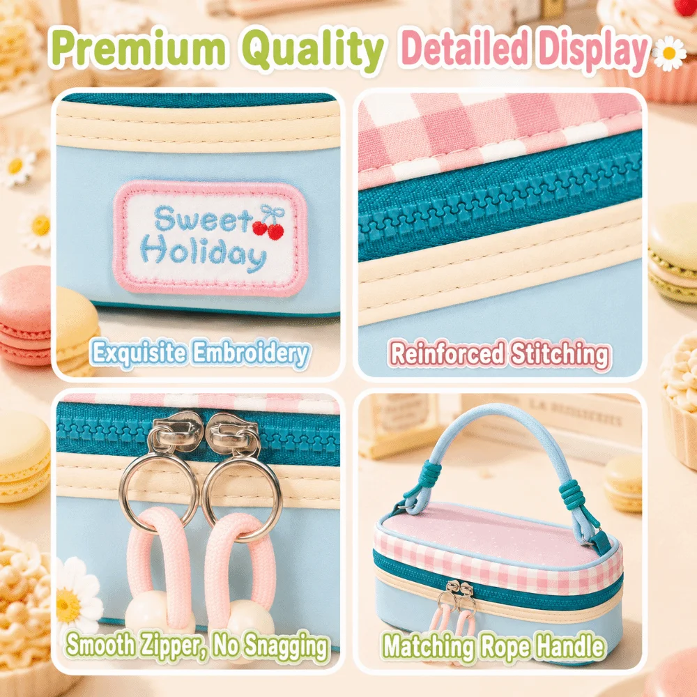 Durable Large Capacity Pencil Case Multiple Layers Visible Pencil Box Portable Dirt-resistant Stationery Bag School Supplies