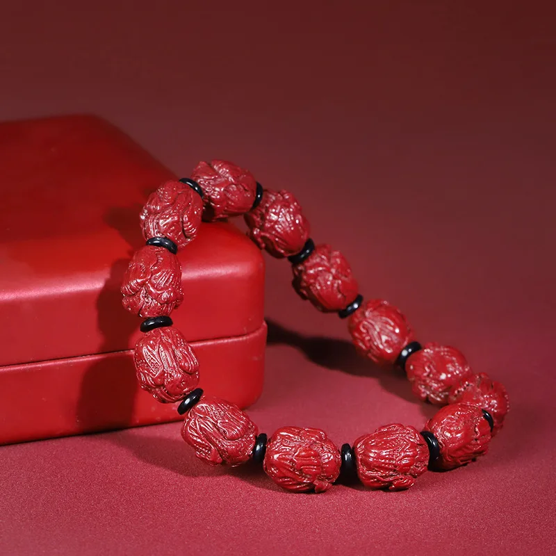 [Supply Chain] TikTok Same Style Natural Cinnabar Cabbage Enrichment Handmade Beaded Birthday Gift Bracelet