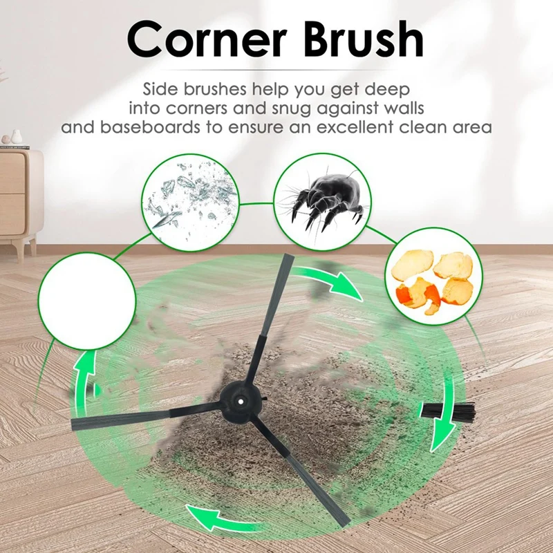 Kit Mop Pad para vácuo robótico Vactidy Nimble T7 T8, escova lateral principal, filtro HEPA, acessórios preto-cinza e branco, 20 PCs