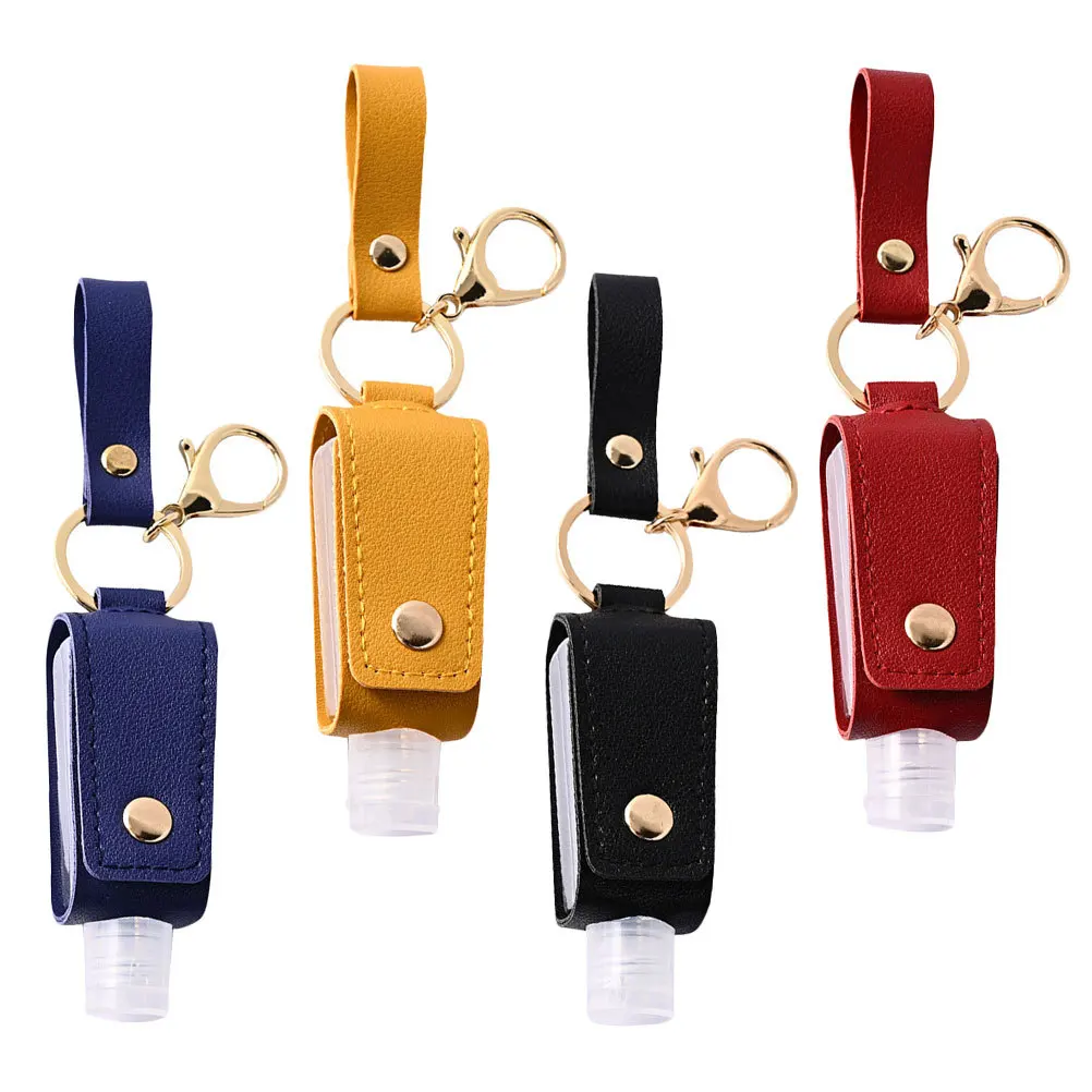 4 مجموعة 30 مللي زجاجات السفر القابلة لإعادة الملء المفاتيح مانعة للتسرب أدوات الزينة الحاويات حامل بولي Pu المحمولة غسول تخزين الصابون ل