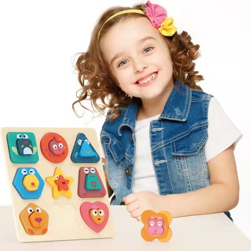 Kids Intelligent Matching Game Preschool Children Early Educational Toy Games and Puzzle Colorful Alphabet Number Wooden Puzzles