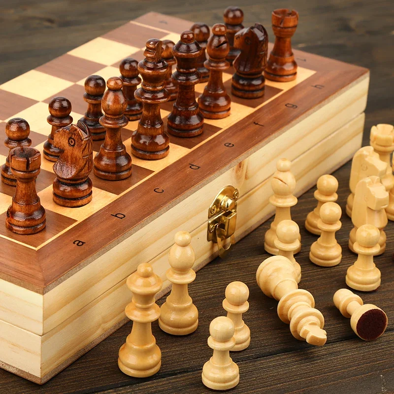 ChildrenWood Portable Chess Professional Ornament International Tournament Chess Set Medieval Art Gry Planszowe Entertainment