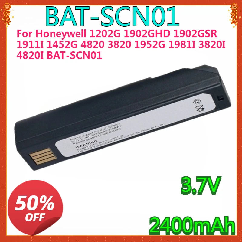 

New 2400mAh Li-ion Battery Scanners For Honeywell 1202G 1902GHD 1902GSR 1911I 1452G 4820 3820 1952G 1981I 3820I 4820I BAT-SCN01